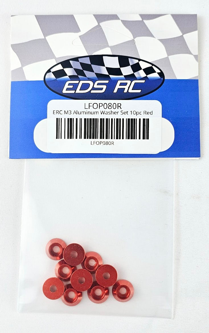 ERC M3 Aluminum Washer Set 10pc Red