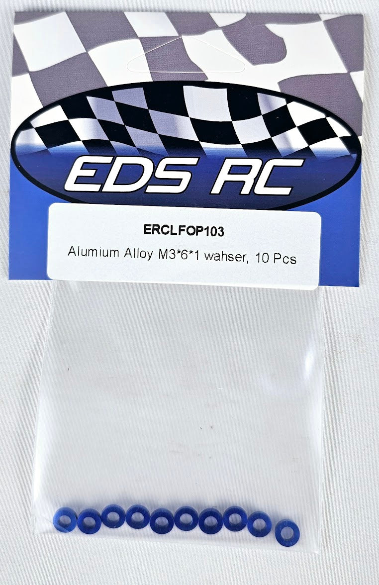 ERC Aluminum Spacers M3*6*1mm (10pcs) Blue