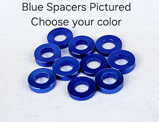 ERC Aluminum Spacers M3*6*.05mm (10pcs) Blue