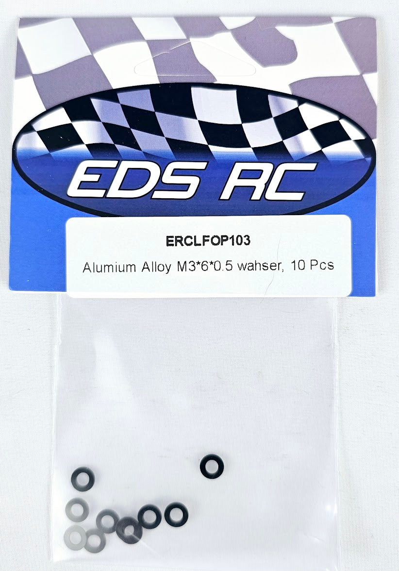 ERC Aluminum Spacers M3*6*.05mm (10pcs) Black