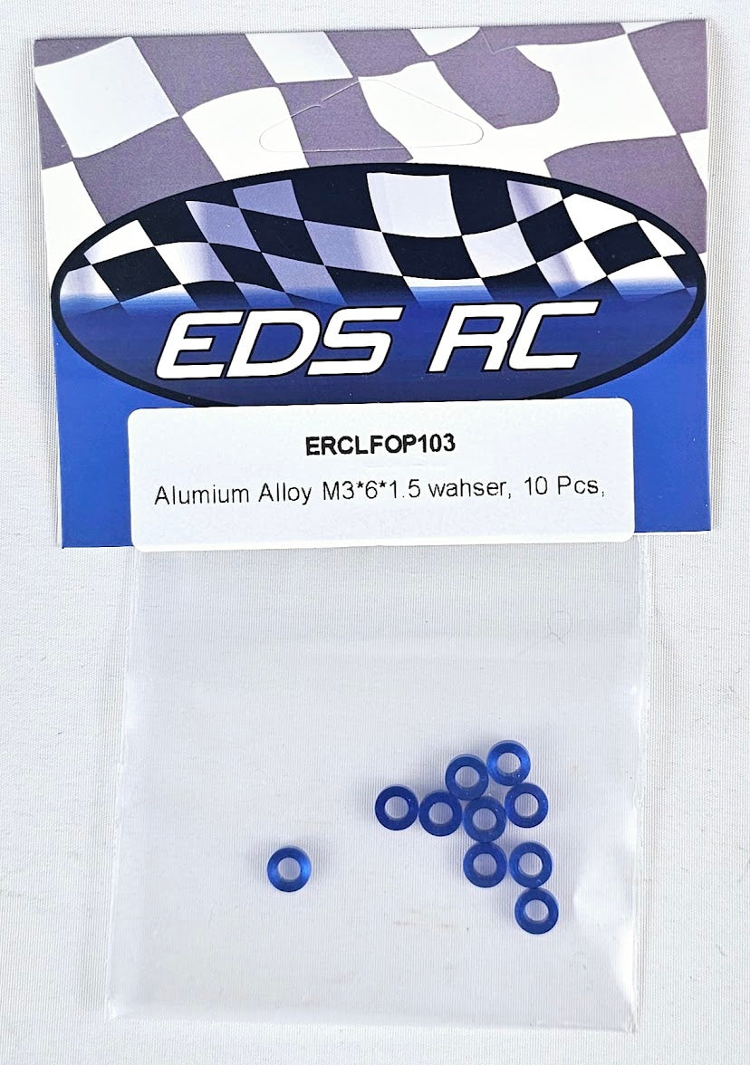 ERC Aluminum Spacers M3*6*1.5mm (10pcs) Blue