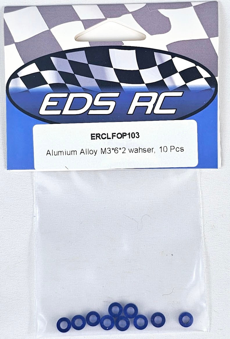 ERC Aluminum Spacers M3*6*2mm (10pcs) Blue