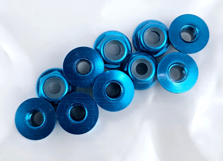 ERC Aluminum M4 Nylon Nut 10 pcs Light Blue