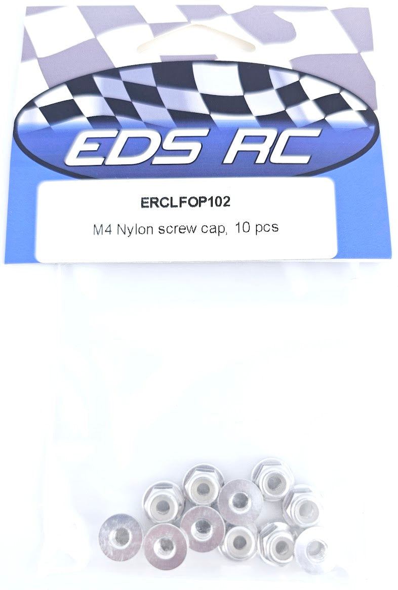 ERC Aluminum M4 Nylon Nut 10 pcs Silver