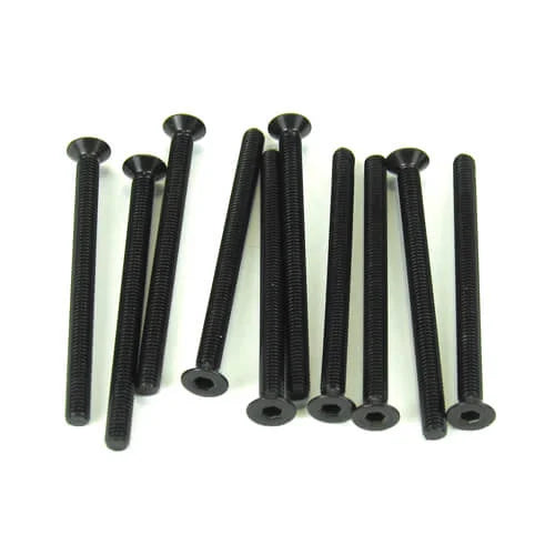 Tekno M3x40mm Flat Head Screws (black, 10pcs)