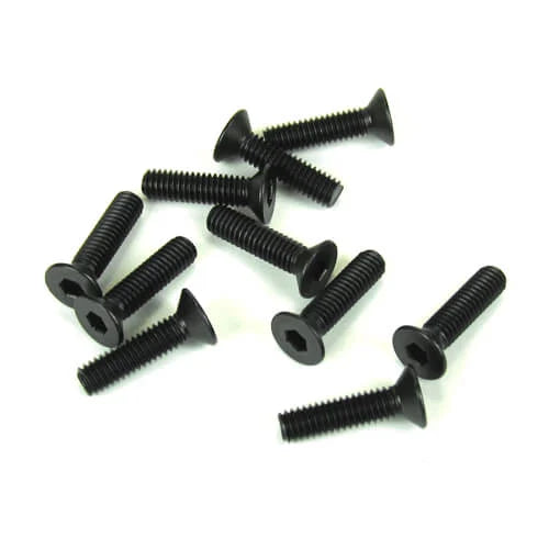 Tekno M4x15mm Flat Head Screws (black, 10pcs)