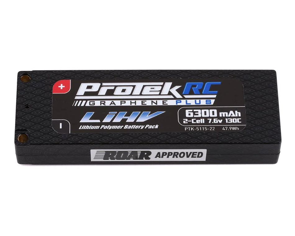 ProTek RC 2S 130C Low IR Si-Graphene + HV LCG LiPo Battery (7.6V/6300mAh) w/5mm Connectors (ROAR Approved)