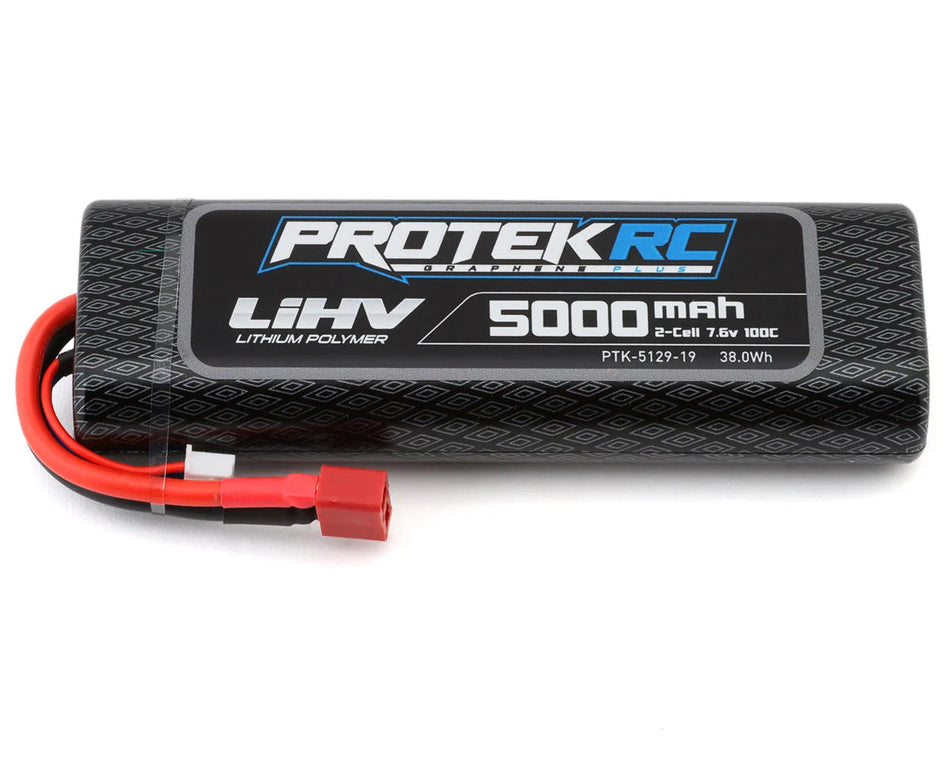 ProTek RC 2S 100C Si-Graphene + HV LiPo Stick Pack TCS Battery (7.6V/5000mAh) w/T-Style Connector (ROAR Approved)