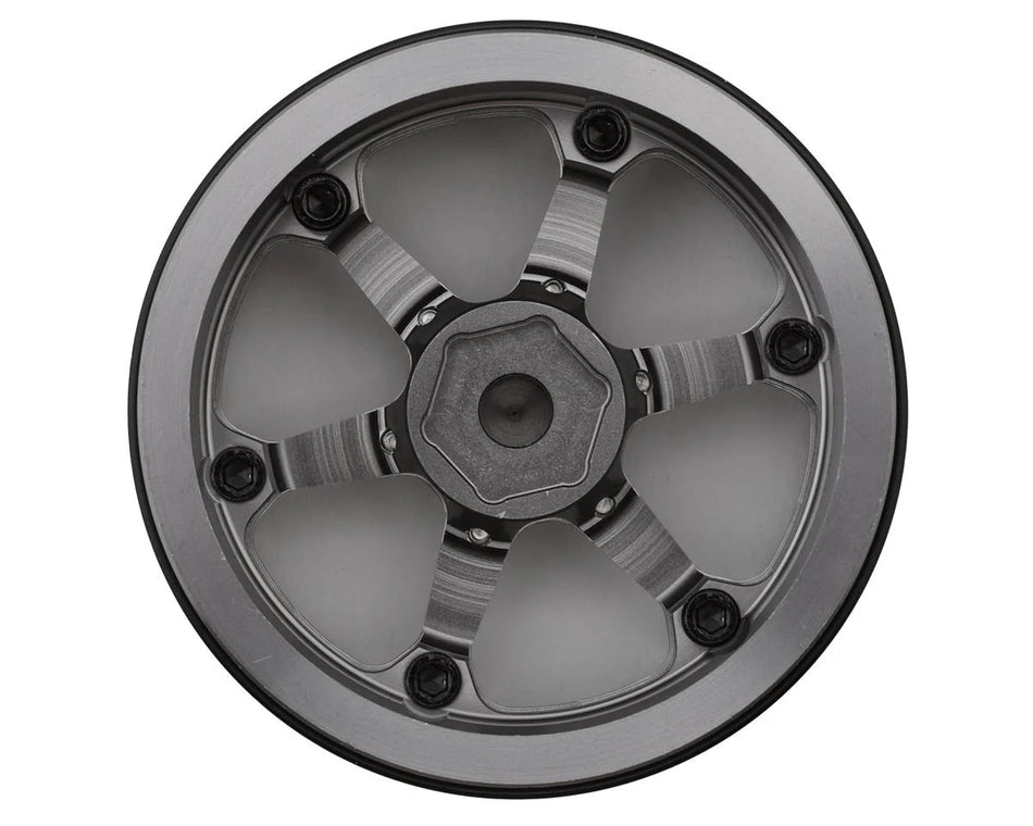 Treal Hobby Type 4P 1.9" 6-Spoke Beadlock Wheels (Titanium) (4)