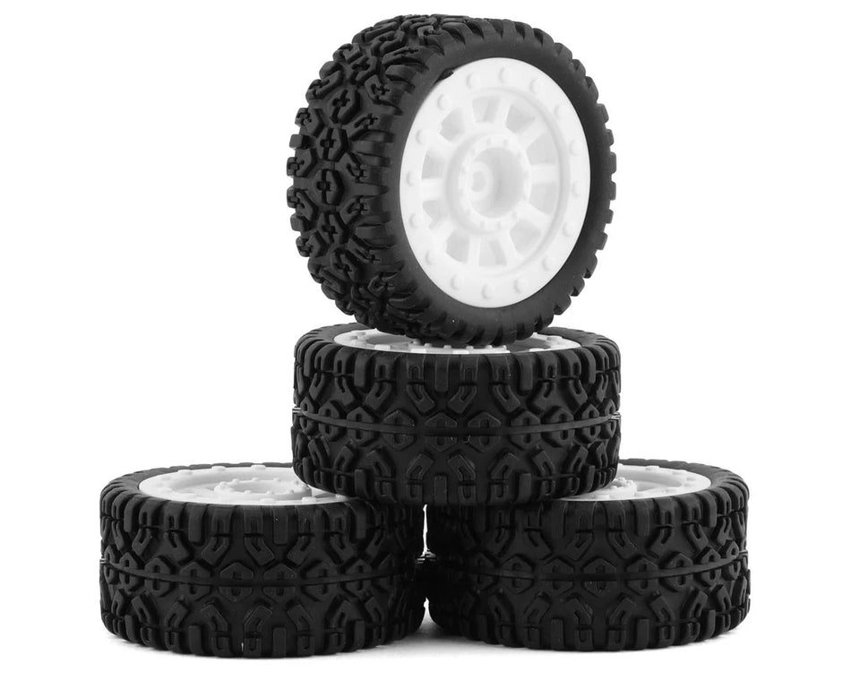 UDI RC 1/16 Pre-Mounted Treaded Tires (White) (4) (w/9mm Hex)