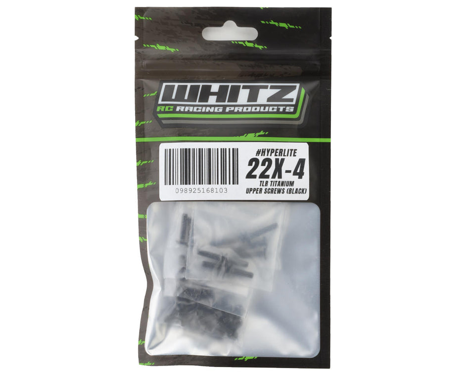 Whitz Racing Products HyperLite TLR 22X-4 Titanium Upper Screw Kit (Black) (2.5mm Deep Socket)