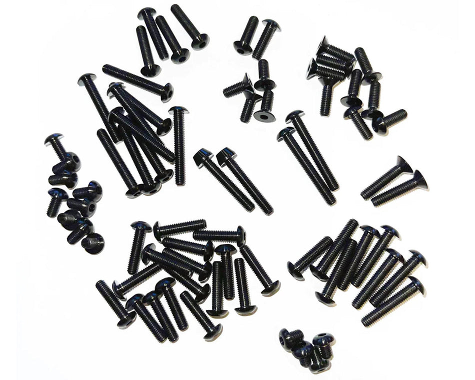 Whitz Racing Products HyperLite TLR 22X-4 Titanium Upper Screw Kit (Black) (2.5mm Deep Socket)