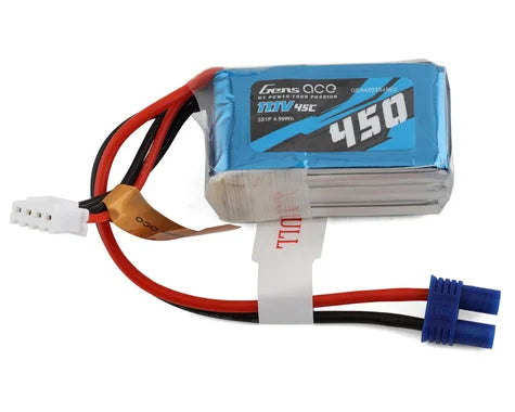 Gens Ace 3S LiPo Battery 45C (11.1V/450mAh) w/EC2 Connector