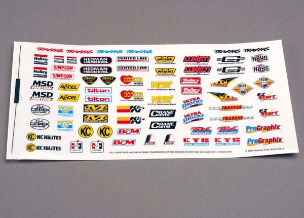 Traxxas Race Sponsor Decal Sheet